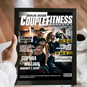 Personalized Couple Fitness Magazine Cover Canvas, Custom Workout Photo , Gym Couple Gift, Fitness Couple Gift