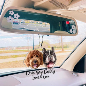 Hanging Dog Photo Personalized Acrylic Car Ornament Gift For Pet Lovers