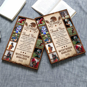 Football Coach Thank You Gift, Photo Collage From Team, Personalized Canvas/Poster