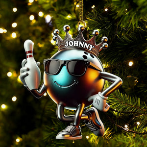 Personalized Custom Name Bowling Christmas Ornament, Bowling Lover Christmas Gift