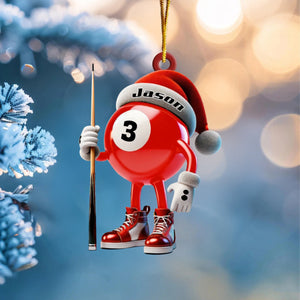 Personalized Name Billiard Ornament, Billiard Lover Christmas Gift