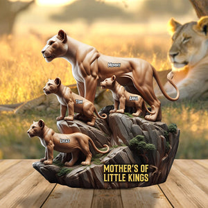 Personalized Lion Mom And Kids Shape Acrylic Block Plaque, Mother's Day Gift For Mom