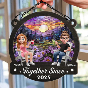 You And Me We Got This Beach Lake Campsite View - Personalized Couple Window Suncatcher Ornament