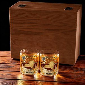 Personalized "The State Pride" Whiskey Glass โ Luxury Patriotic Gift