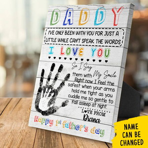Daddy I Love You Happy 1st Father's Day - Gift for Dad Personalized Canvas