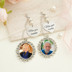 Personalized Photo Charm for Bridal Memorial Bouquet Charm Pendant