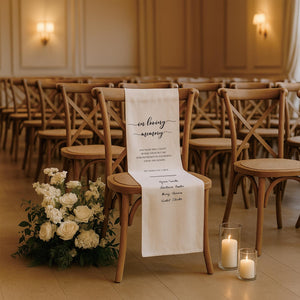 Personalized Memorial Wedding Chair Sign Banner Reserved for Loved Ones Ceremony Tribute, Wedding Aisle Decor