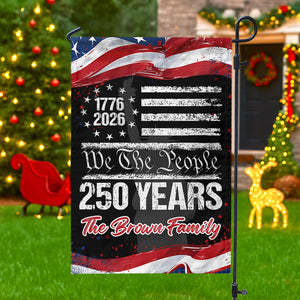 250 Years USA 250th Birthday 1776-2026 Personalized Garden Flag Gift for Family
