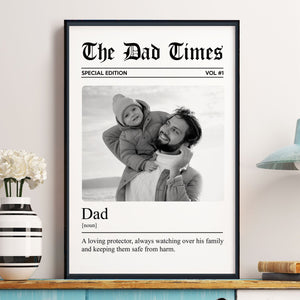 The Father's Day Times Dad Grandpa Definition - Personalized Photo Canvas/Poster