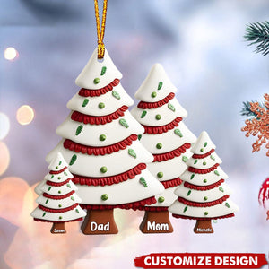 Christmas Family - Personalized Family Christmas Tree Cake Ornament