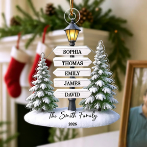 Christmas Decoration โ Personalized Family Name Tree Acrylic Ornament