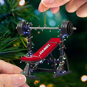 Personalized Weight Bench Christmas Ornament