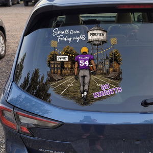 Custom Town Name & Zip Code Car Decal โ Personalized Game Day Gift For Football Mom & Mama