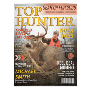 Personalized Hunting Magazine Cover Blanket Gifts for Men, Deer Hunting, Hunting Dad Gift