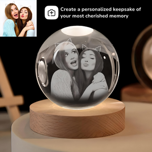 Personalized Memorial Crystal Ball Night Light For Family