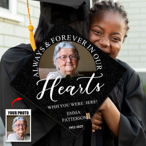 I Wish You Were Here - Personalized Graduation Cap Topper, Memorial Graduate Gift