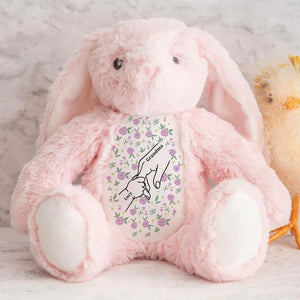 My Dearest Holding My Hand - Personalized Custom Easter Bunny Plush Gift For Family Members