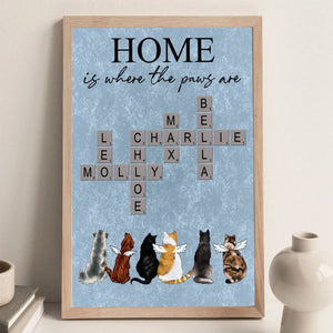Home Is Where The Paws Are - Personalized Crossword Puzzle Canvas Dog Lover Gifts