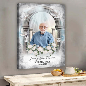 Memorial Personalized Canvas Poster - Custom Photo Sympathy Gifts, Loss Of Loved One, Loving You Forever