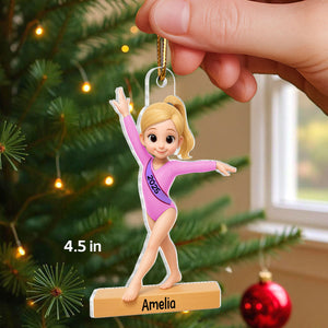 Gymnastic Girl - Personalized Acrylic Ornament - Christmas Gift For Daughter Granddaughter