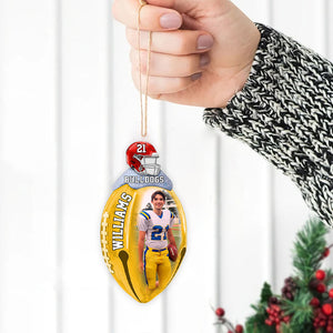 Football Bell Christmas Ornaments - Personalized Custom Photo Football Acrylic Ornaments