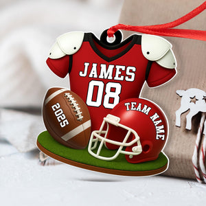 American Football Ornament, Football Player Christmas Gift Personalized Acrylic Ornament