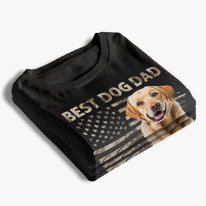Best Dog Cat Dad - Personalized Custom Photo T-shirt Gift For Pet Owners, Pet Lovers