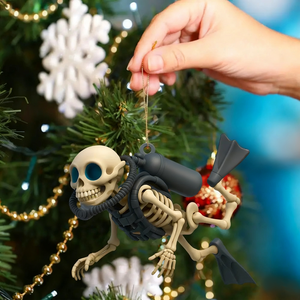 Personalized Skull Diving Christmas Acrylic Ornament
