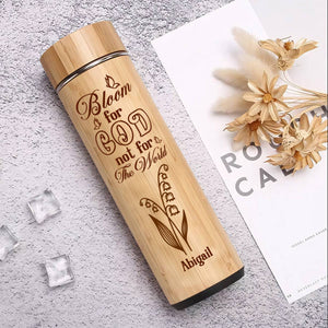 Bloom For God Not For The World - Personalized Stainless Bamboo Tumbler