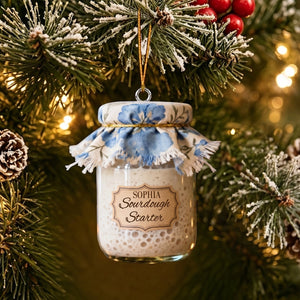 Custom Personalized Sourdough Starter Ornament โ Kitchen Baking Decor | Christmas Gift For Sourdough Lovers & Bakers