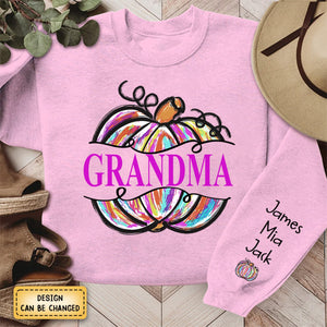 Gigi Grandma Painted Pumpkin - Family Personalized Fall Sweatshirt
