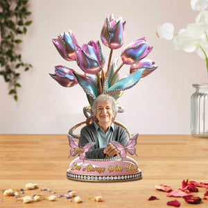 Personalized Memorial Flower Heaven Plaque - Custom Photo Gifts For Loved Ones