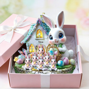 Grandma's Bunnies - Personalized Grandma Custom Shaped Wooden Plaque