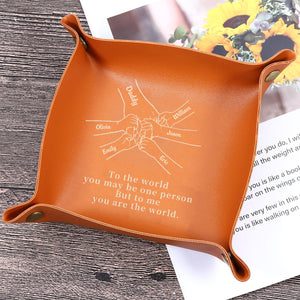 Come Home To Love - Family Personalized Custom Leather Valet Tray - Father's Day, Gift For Dad, Grandpa