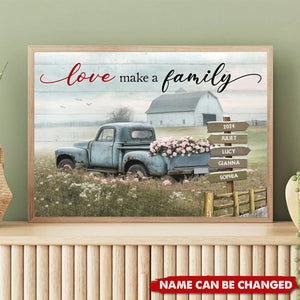 Personalized Custom Family Name Vintage Truck And Farm House Poster