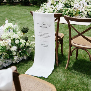 Loving Memory Wedding Sign, Personalized White Chair Banner, In Memory of Loved Ones