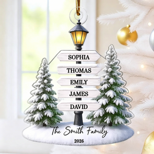 Christmas Decoration โ Personalized Family Name Tree Acrylic Ornament