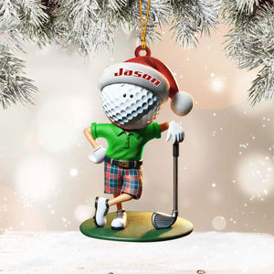 Custom Name Golf Santa Ornament, Golf Lover Christmas Gift