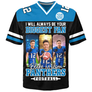 I Will Always Be Your Biggest Fan - Personalized Football Jersey For Football Mom Sport Family