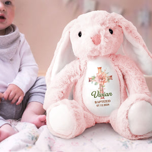 Kid Christening Day - Personalized Easter Bunny Plush Gift For Family