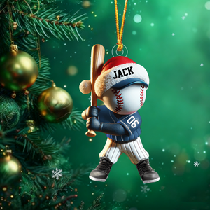 Personalized Name Baseball Ornament Baseball Lover Christmas Gift