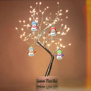 Personalized Snowman Family LED Tree Light