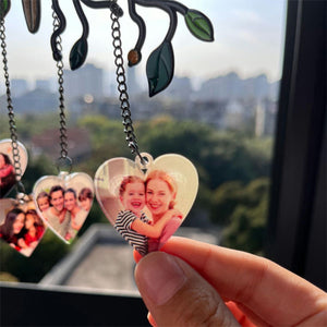 Personalized Family Photo Birds Colorful Window Pendant