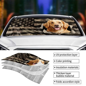 Dog & Cat Personalized Custom Auto Windshield Sunshade, Car Window Protector