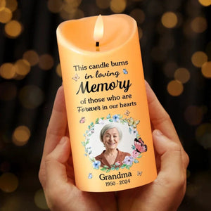This Candle Burns In Loving Memory - Memorial Personalized LED Candle