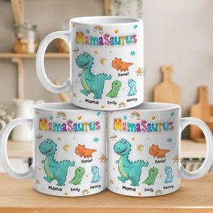 Tiny Dino, Big Love - Family Personalized Custom Printed Mug - Mother's Day, Gift For Mom, Grandma