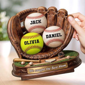 Our Roots Begin With You-Baseball Wooden Plaque - Personalized Mother's Day, Father's Day Gifts For Mom, Dad