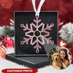 Personalized Photo Projection Snowflake Christmas Gifts Ornament