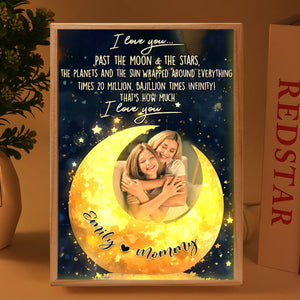 Personalized I Love You Past The Moon Canvas