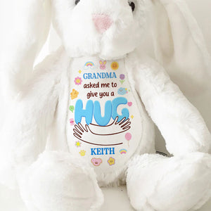 Grandma's Hug - Personalized Custom Easter Bunny Plush Gift For Family Members